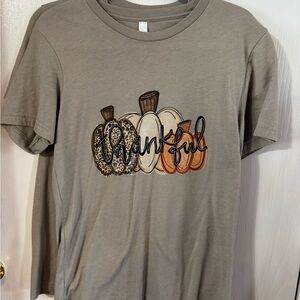 Bella Canvas Thankful Pumpkin Graphic Tee - Gray